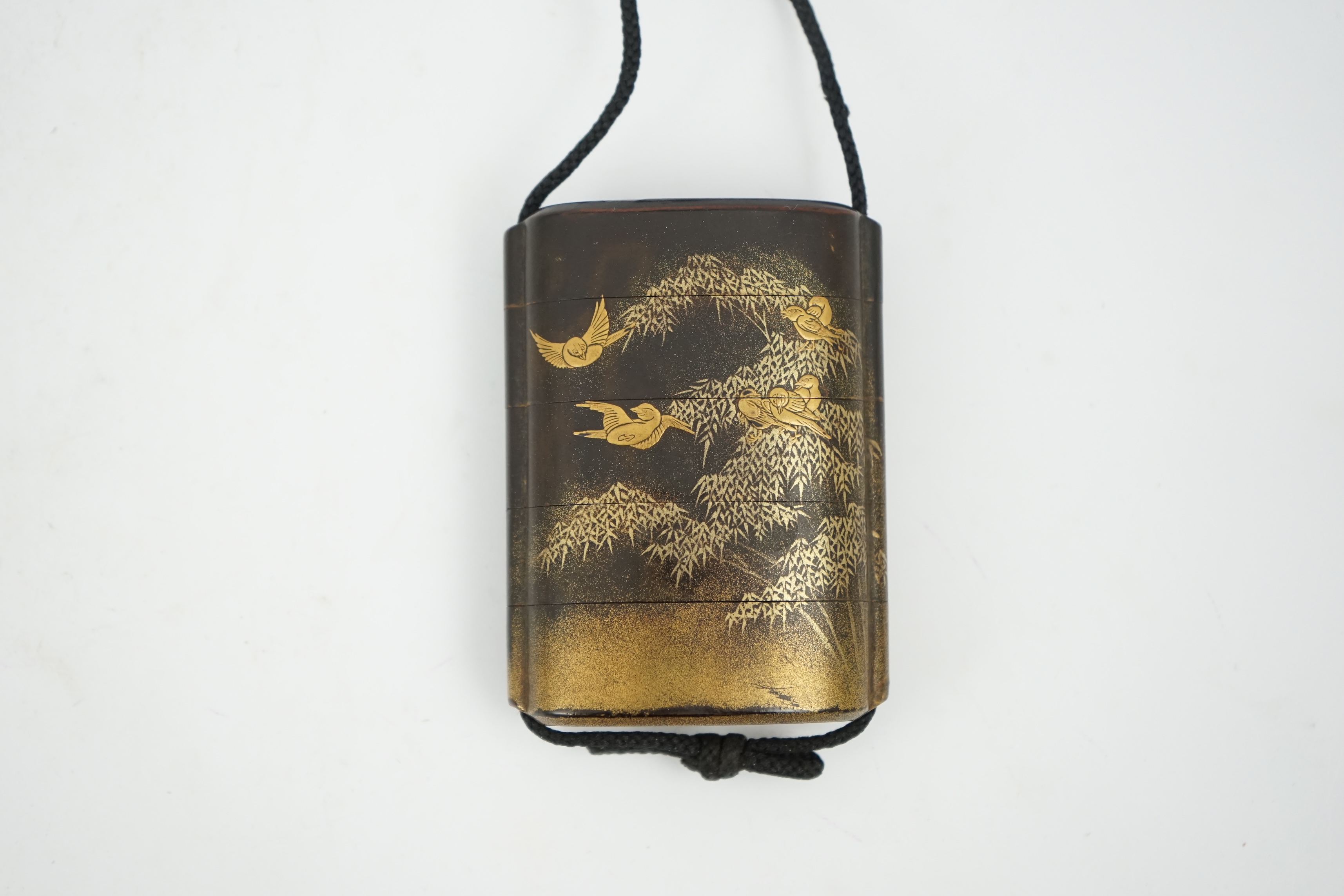 A Japanese gilt lacquer four-case inro, signed, 19th century